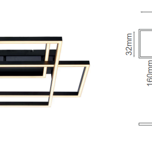 Q18004-BK QUOR SKETCH Lampara colgante LED integrado 82W 3000k Luz cálida acabado negro BK