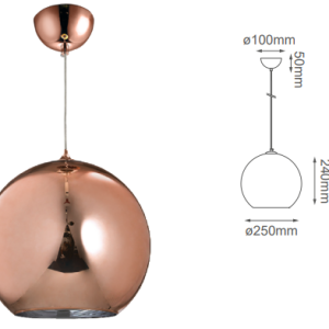 Q20625-BR QUOR SOLAR Lampara colgante (foco no integrado) acabado cristal bronce BR