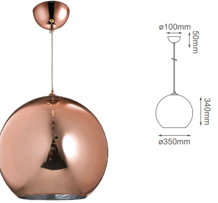 Q20635-BR QUOR SOLAR Lampara colgante (foco no integrado) acabado cristal bronce BR