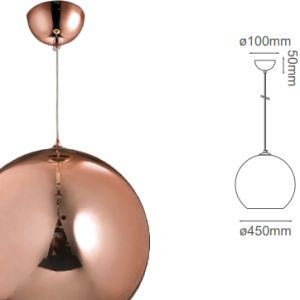 Q20645-BR QUOR SOLAR Lampara colgante (foco no integrado) acabado cristal bronce BR