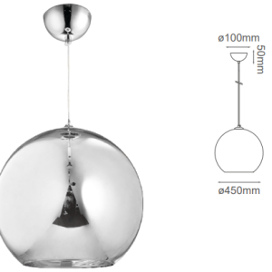 Q20645-CH QUOR SOLAR Lampara colgante (foco no integrado) acabado cristal cromo CH