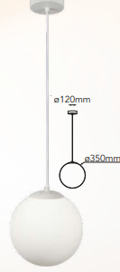 Q21335-WH QUOR PEROLA Lampara colgante (foco no integrado) acabado blanco WH y cristal