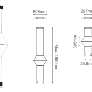 Q27882-BK QUOR SKETCH Lampara colgante LED integrado 12W 3000k Luz cálida acabado negro BK