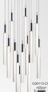 Q30113-CH QUOR SABLE Lampara colgante (foco no integrado) acabado cromo CH y Cristal