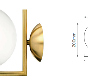 Q31620-GD/WH QUOR SONNE Luminario de muro (foco no integrado) acabado oro y cristal opalino GD/WH