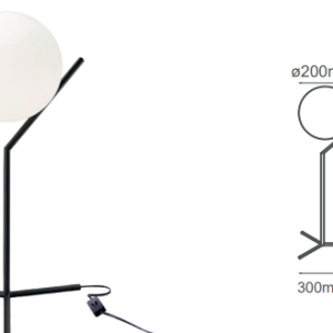 Q31621-BK QUOR SONNE Luminario de mesa (foco no integrado) acabado negro BK y cristal opalino