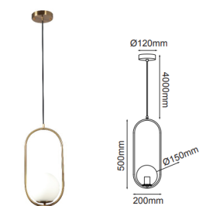 Q41520-GD QUOR ORBIT Lampara colgante (foco no integrado) acabado oro GD y cristal