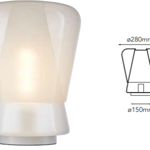 Q50580-WH QUOR NUVOLA Luminaria de mesa (foco no integrado) acabado blanco WH y cristal