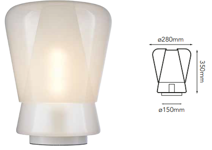 Q50580-WH QUOR NUVOLA Luminaria de mesa (foco no integrado) acabado blanco WH y cristal