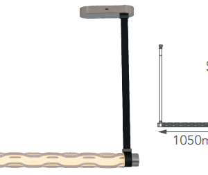 Q50817-CH QUOR PRAGA Lampara colgante LED integrado atenuable 3000k, 4000k, 6000k 32w acabado cromo CH y cristal difusor