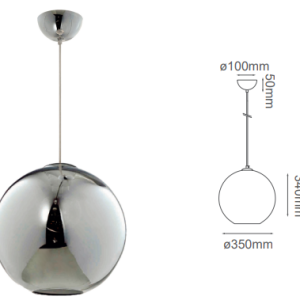 Q60657-SM QUOR SOLAR Lampara colgante (foco no integrado) acabado cristal Humo SM
