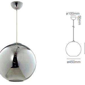 Q60658-SM QUOR SOLAR Lampara colgante (foco no integrado) acabado cristal Humo SM