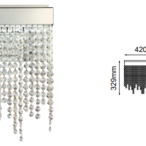 Q82862-CH QUOR TIFFANY Luminaria de techo LED integrado 8w 3000k Luz cálida acabado cromo CH y cristal biselado