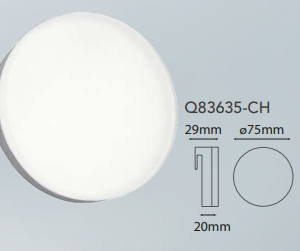 Q83635-CH QUOR CLEO Luminario de muro redondo LED integrado 4w 3000K Luz cálida acabado cromo CH y acrílico difusor