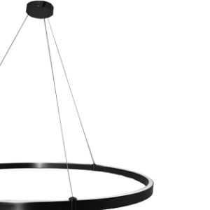 Q90150-BK QUOR PICCOLO Lampara colgante tipo aro LED integrada atenuable 3000k, 4000k, 6000k 120w acabado negro BK y acrílico difusor