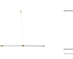 Q90228-GD QUOR TUB Lampara colgante tubular LED integrado atenuable 3000k, 4000k, 6000k 20w acabado oro GD y acrílico difusor